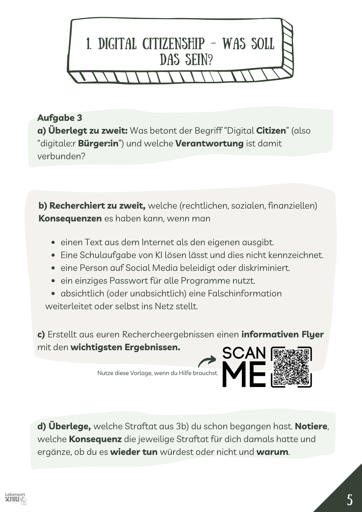 Projektheft "Digital Citizenship": Was soll das sein?