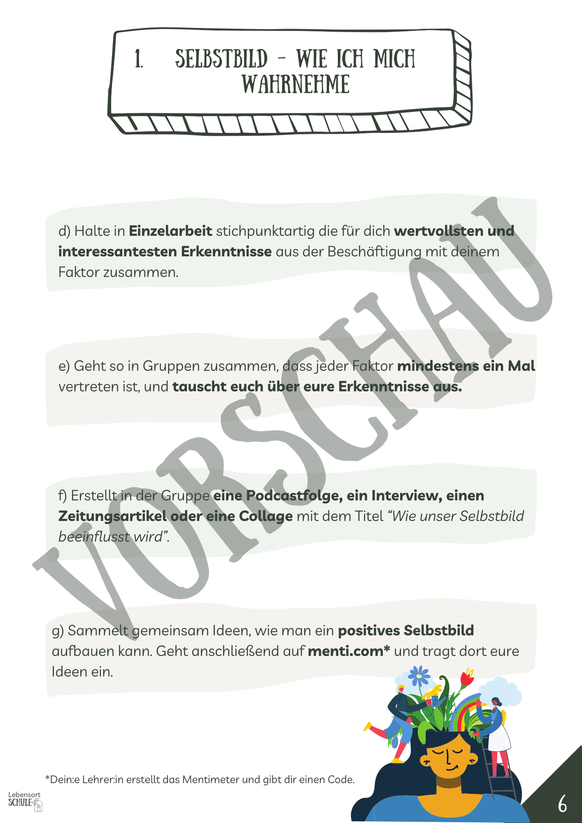 Projektheft "Selbstbild. Fremdbild. Körperbild": Wie ich mich wahrnehme