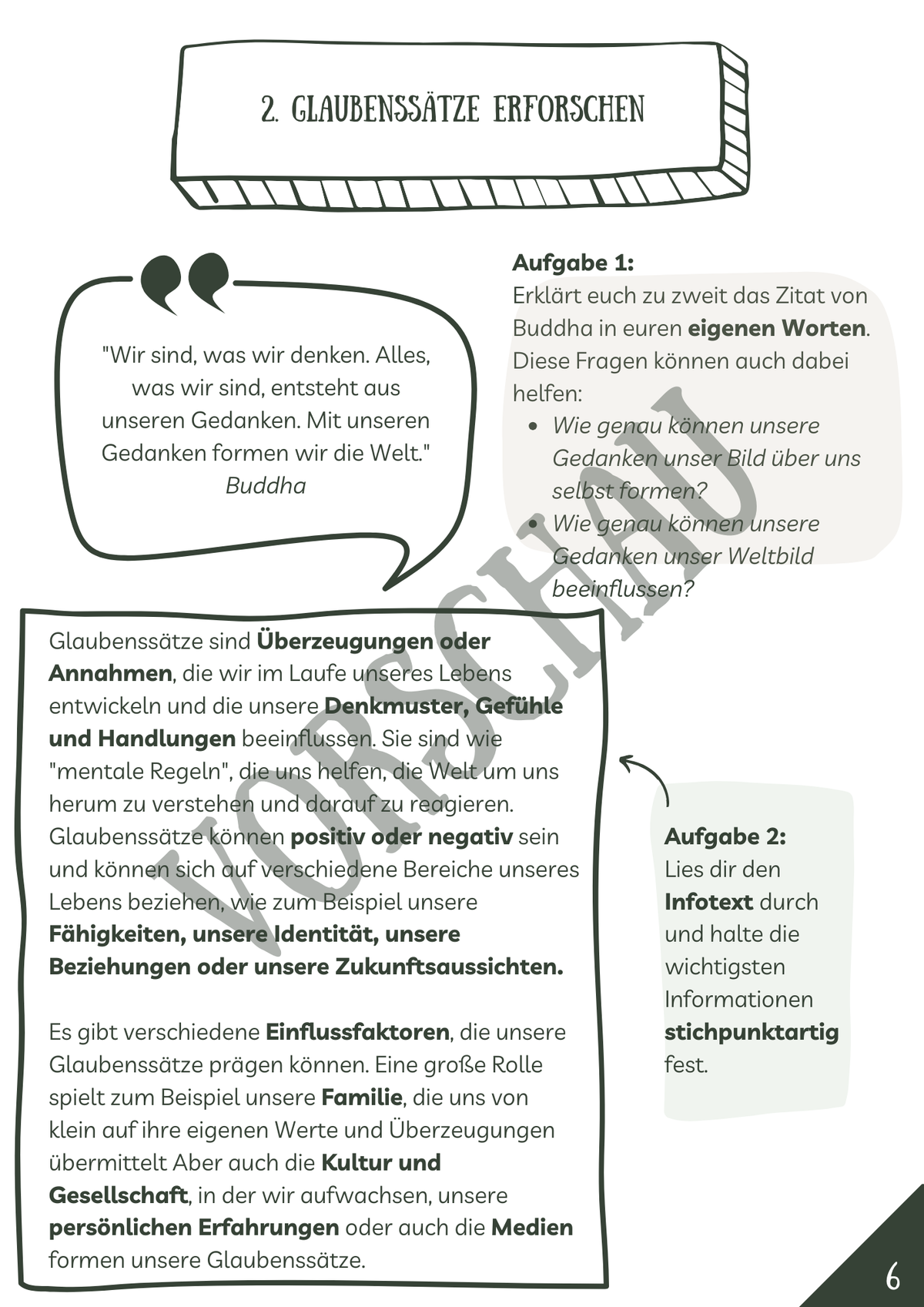 Projektheft "Die Macht des Mindsets": Glaubenssätze erforschen