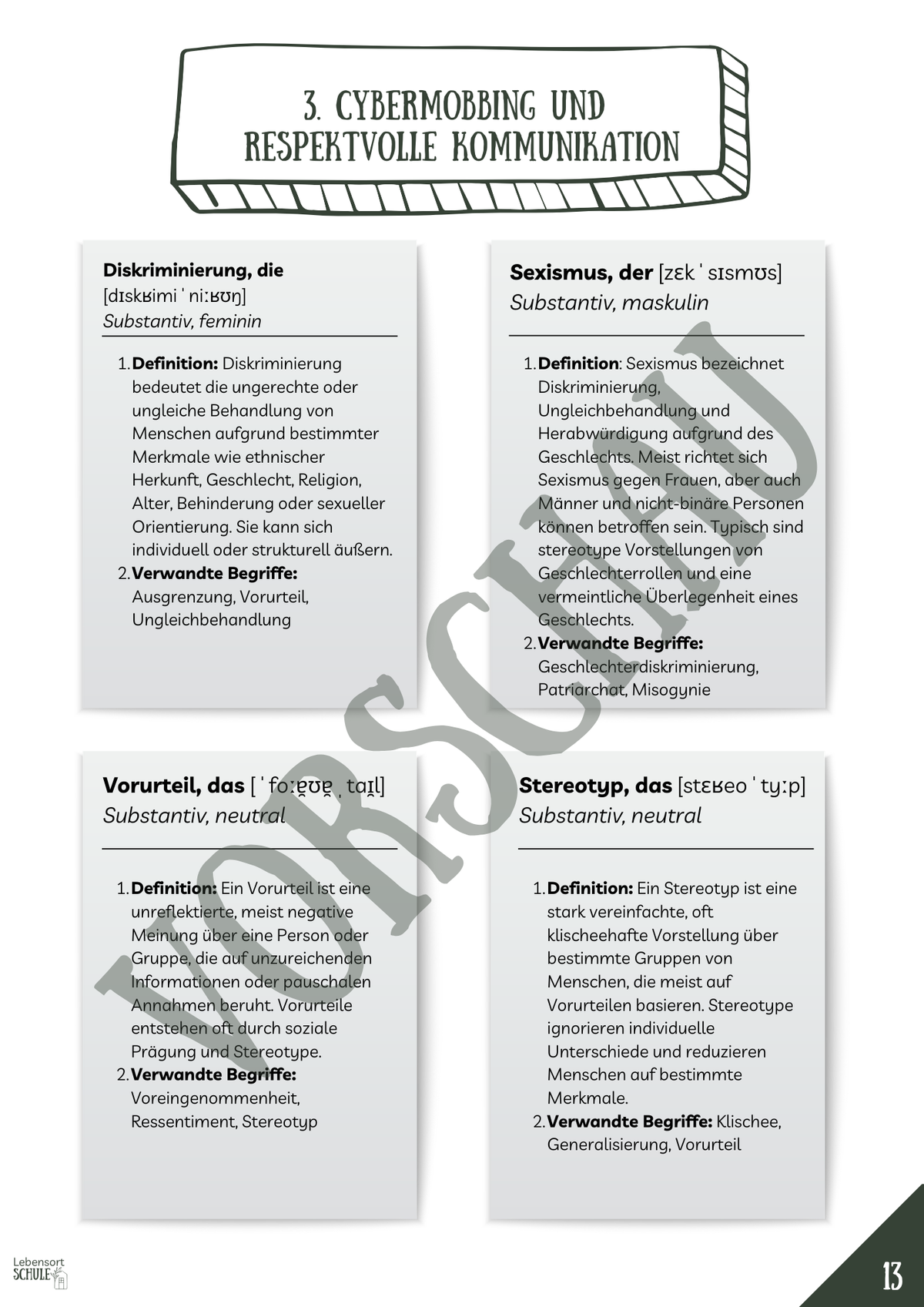 Projektheft "Digital Citizenship": Cybermobbing und respektvolle Kommunikation