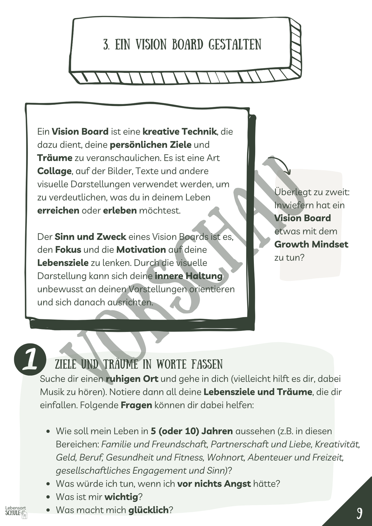 Projektheft "Die Macht des Mindsets": Ein Vision Board gestalten