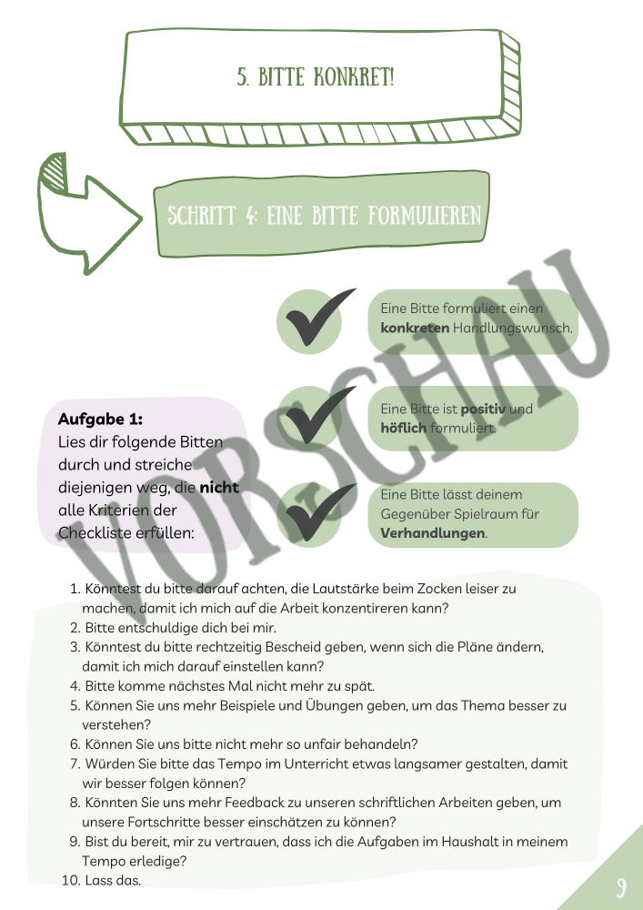 Schritt 4: Eine Bitte formulieren