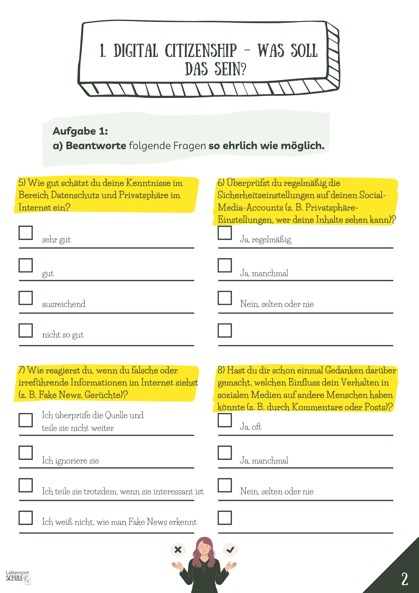 Projektheft "Digital Citizenship": Was soll das sein?