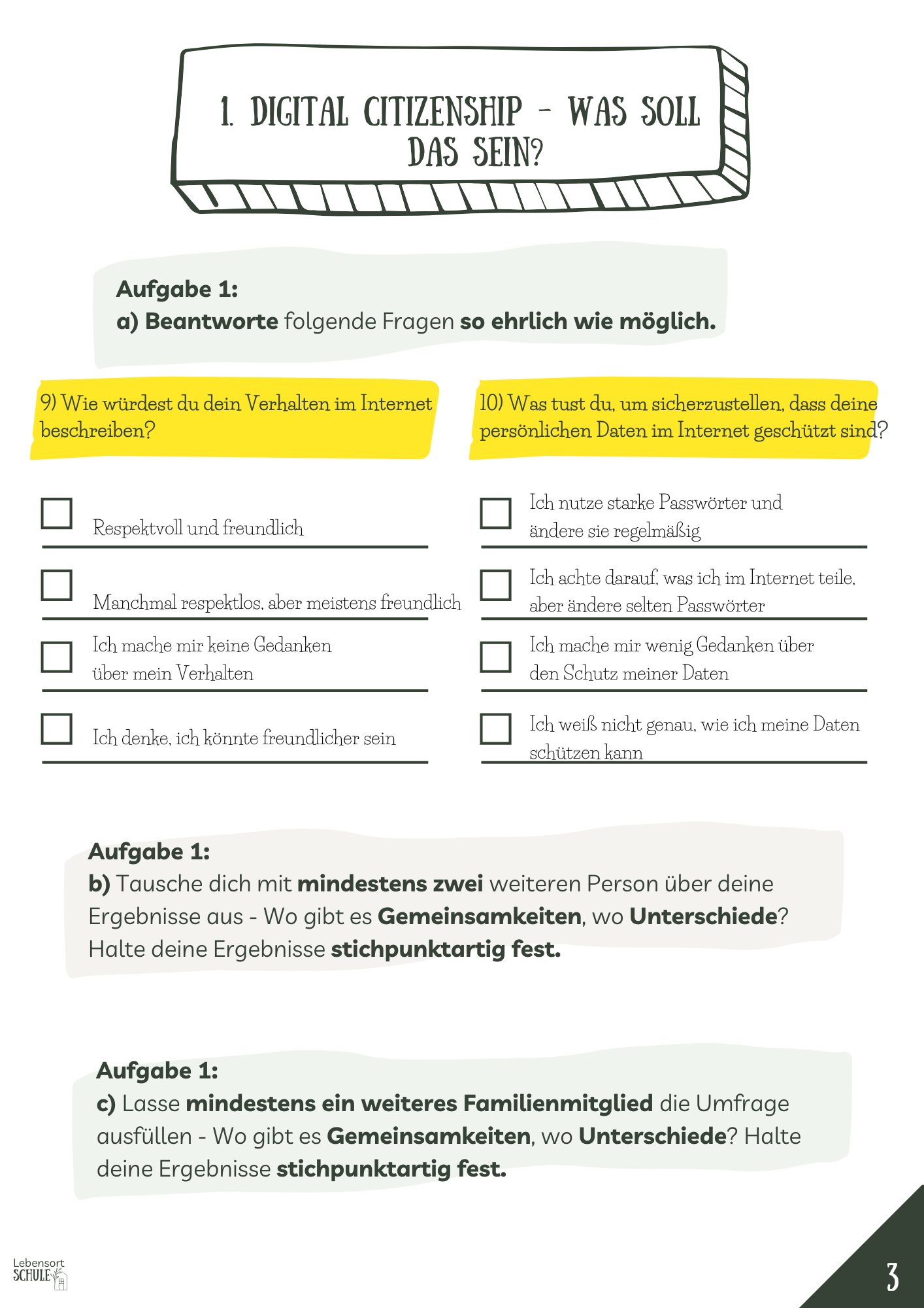Projektheft "Digital Citizenship": Was soll das sein?