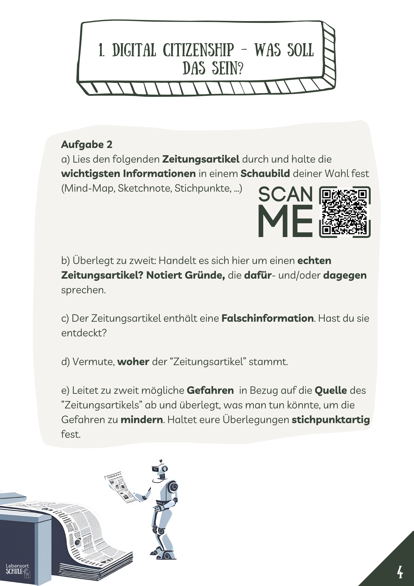 Projektheft "Digital Citizenship": Was soll das sein?