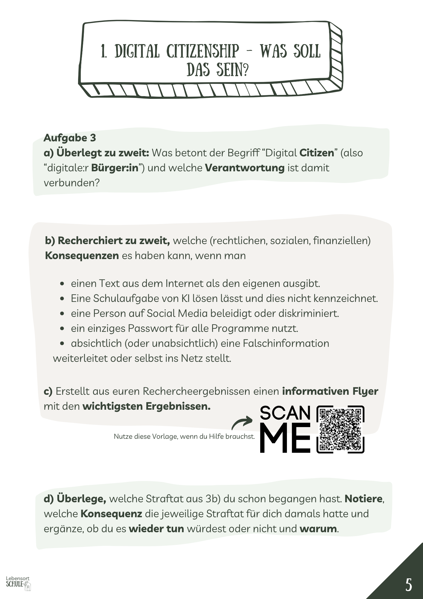 Projektheft "Digital Citizenship": Was soll das sein?