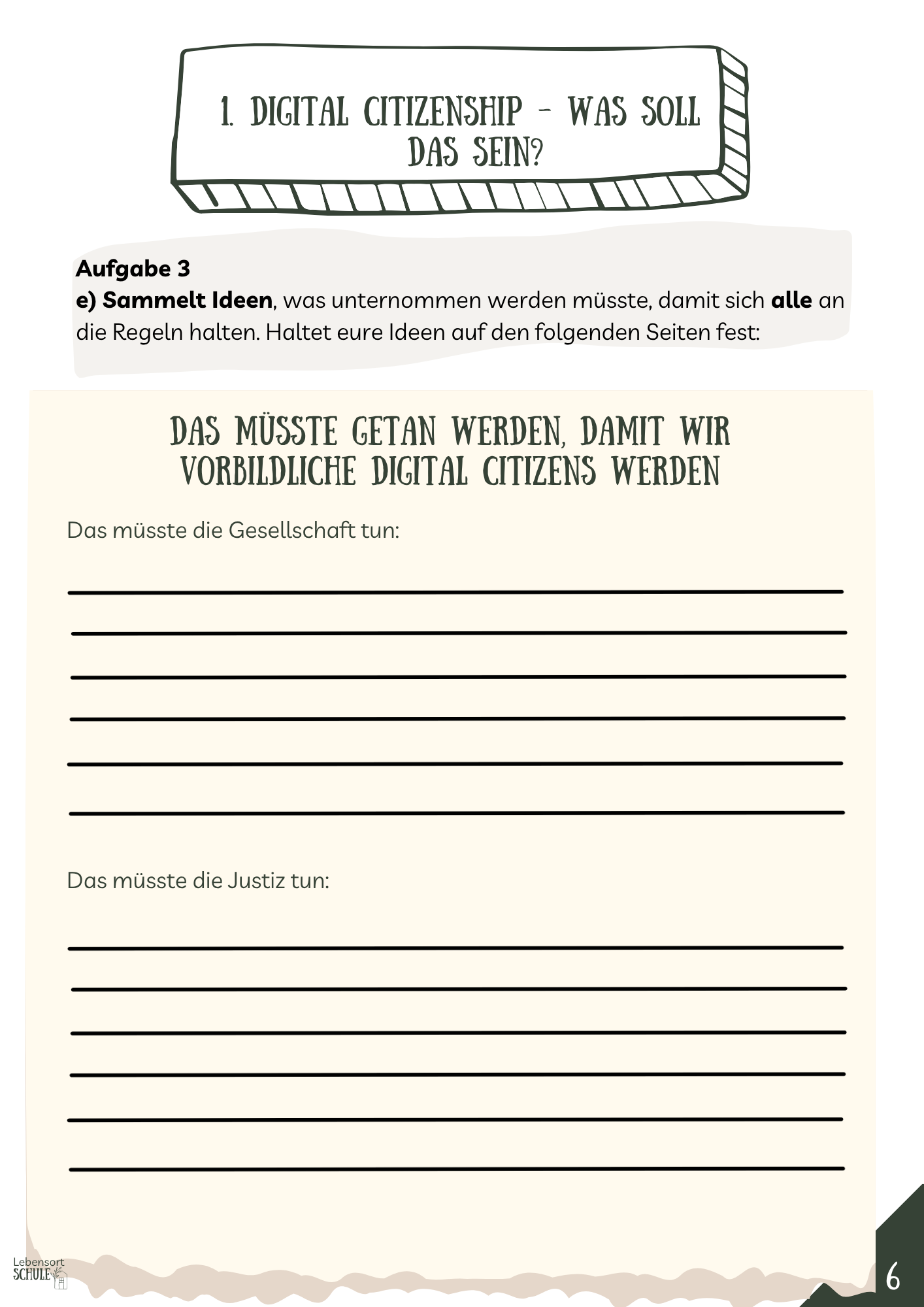 Projektheft "Digital Citizenship": Was soll das sein?