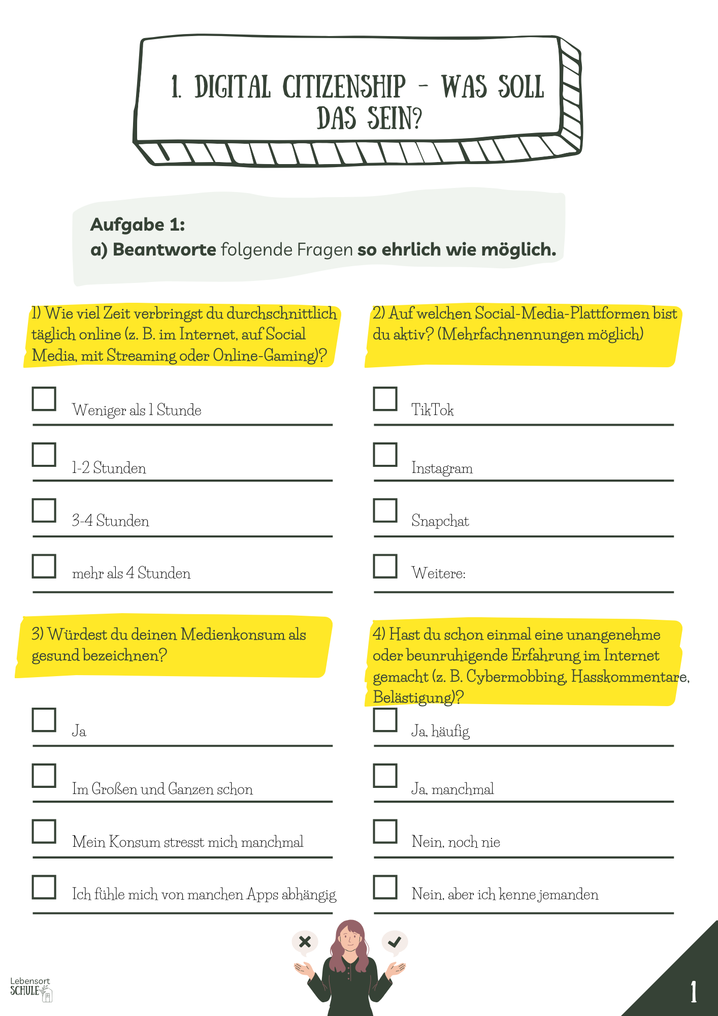 Projektheft "Digital Citizenship": Was soll das sein?