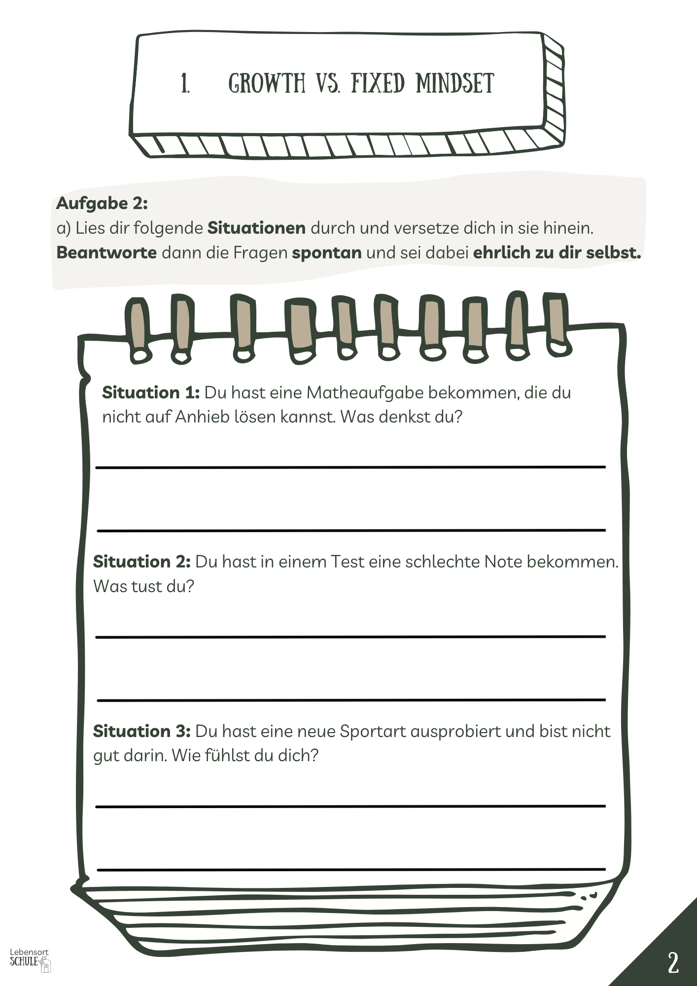 Projektheft "Die Macht des Mindsets": Growth vs. Fixed Mindset