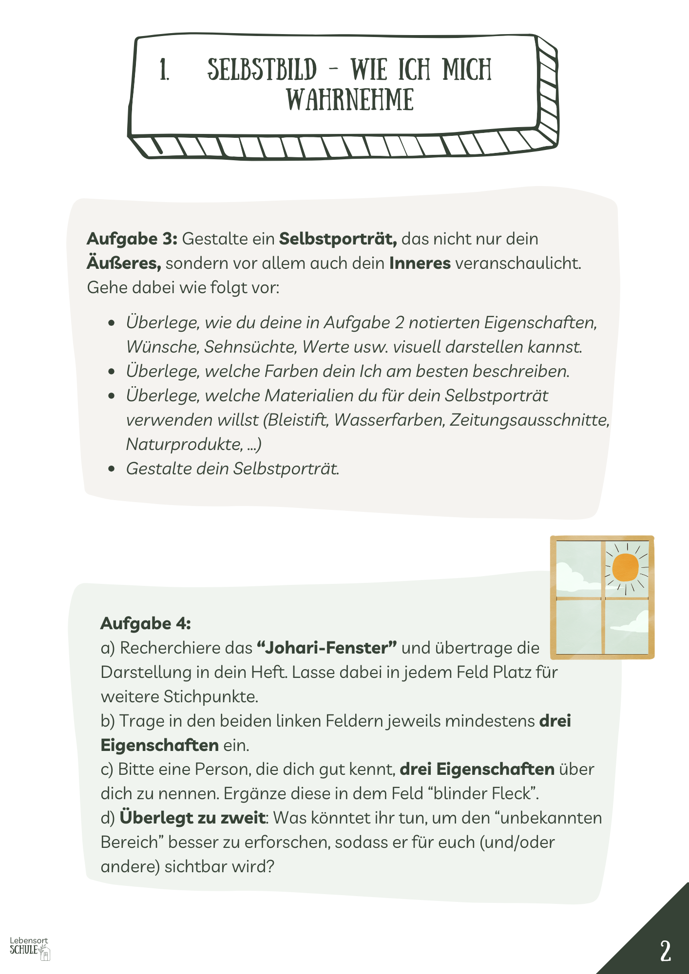 Projektheft "Selbstbild. Fremdbild. Körperbild": Wie ich mich wahrnehme