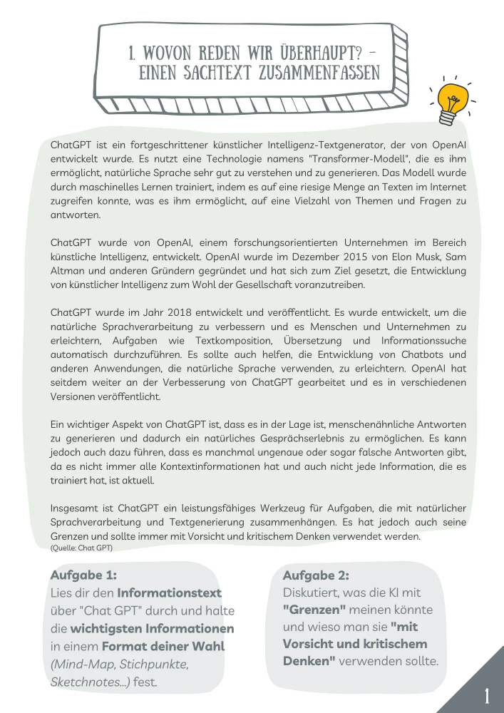 Was ist KI - Sachtext 