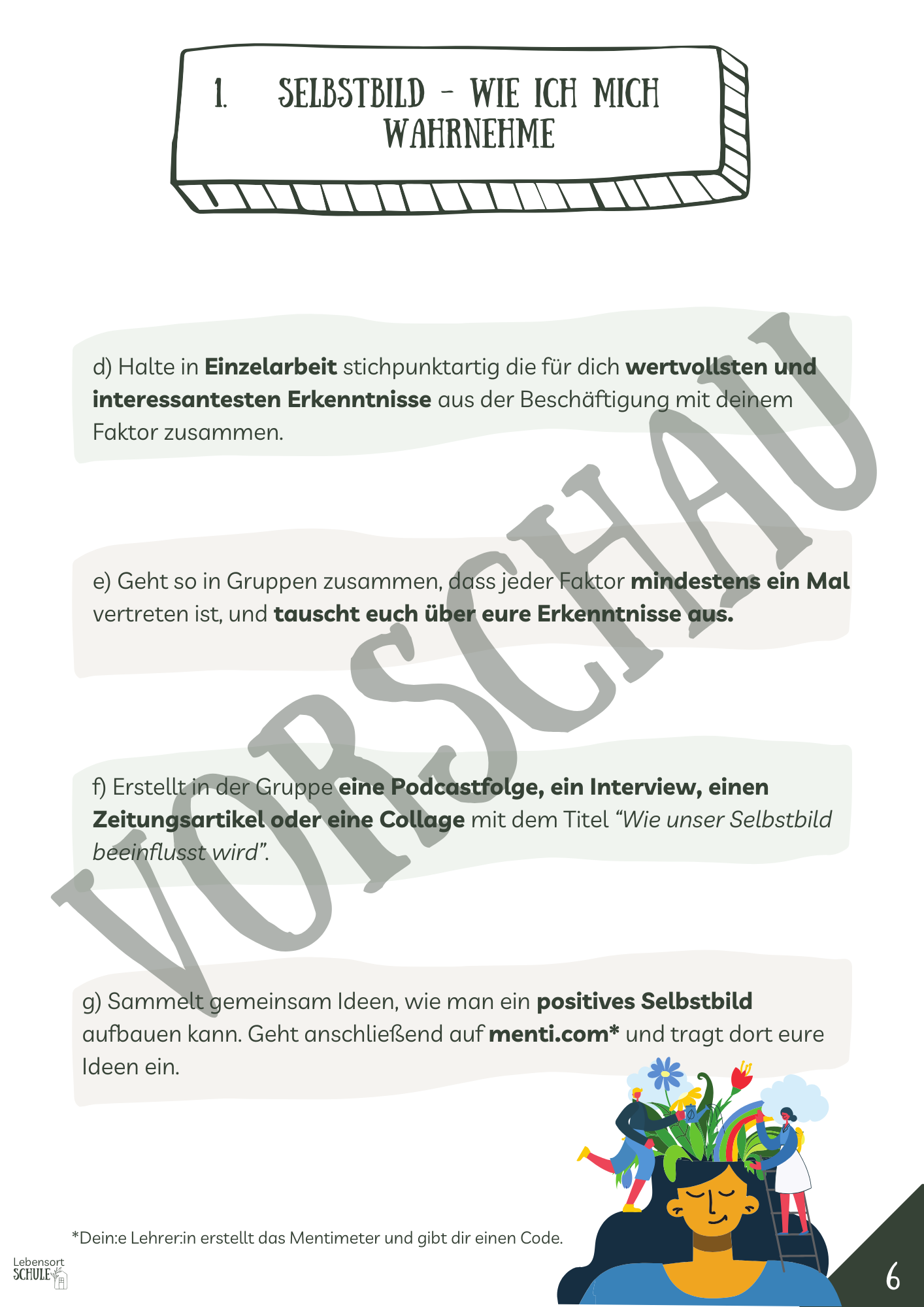 Projektheft "Selbstbild. Fremdbild. Körperbild": Wie ich mich wahrnehme