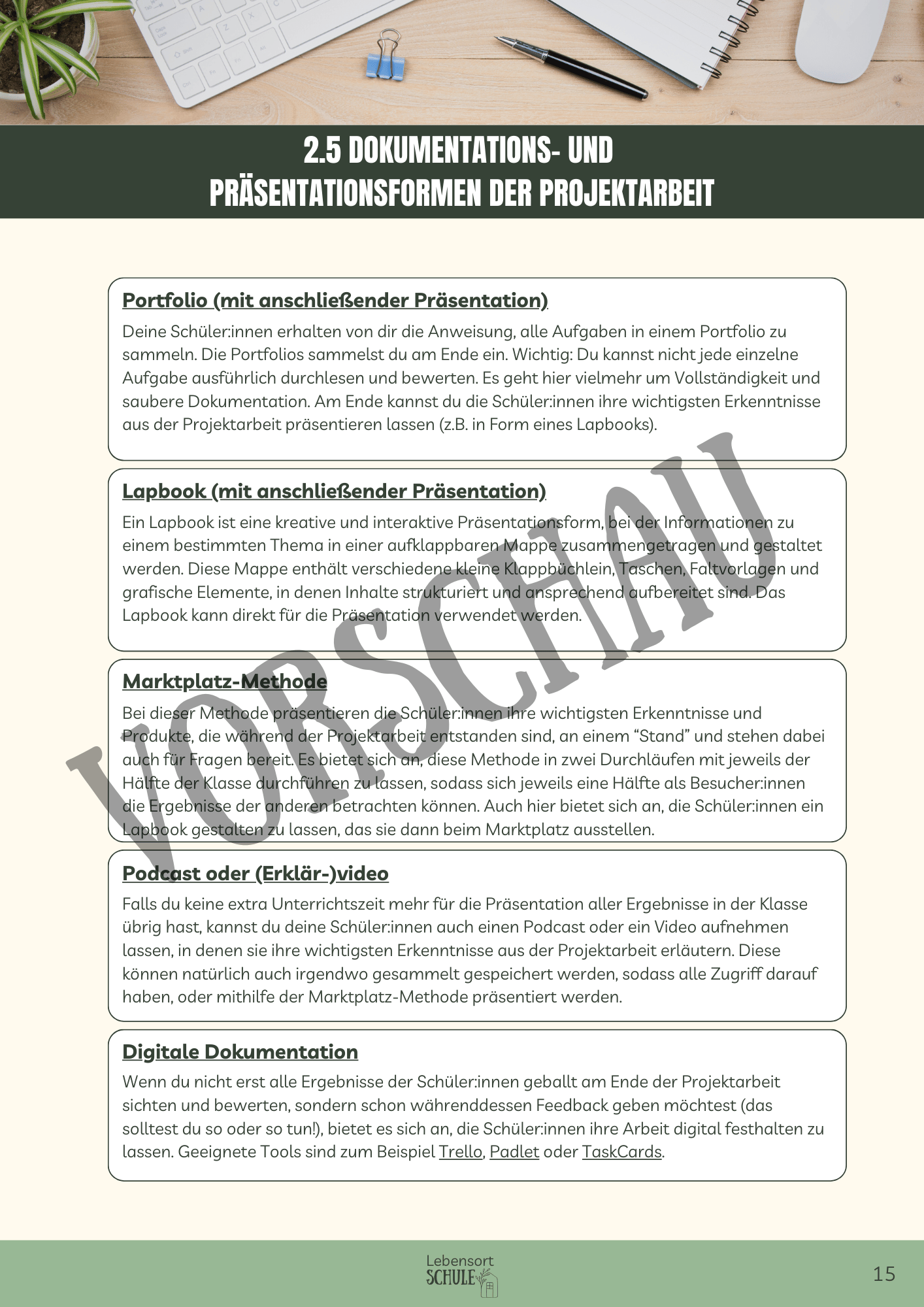 Praxisheft Projektarbeit: Dokumentations- und Präsentationsformen