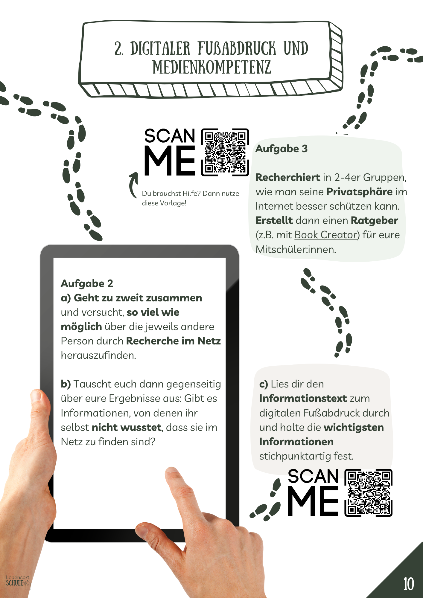 Projektheft "Digital Citizenship": Digitaler Fußabdruck und Medienkompetenz
