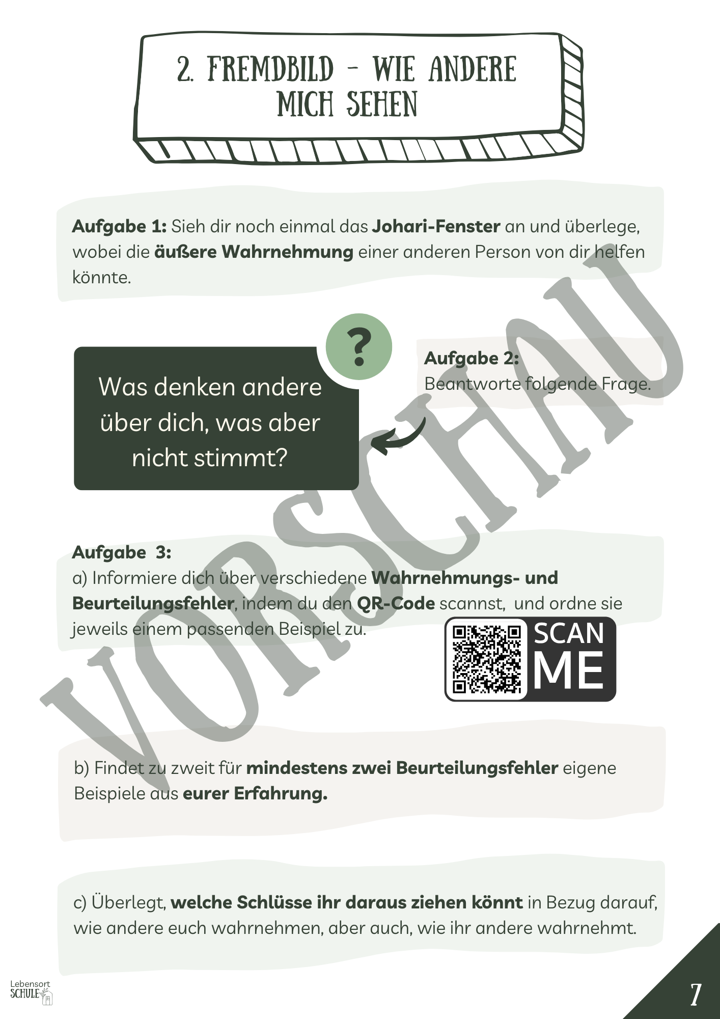 Projektheft "Selbstbild. Fremdbild. Körperbild": Wie andere mich sehen