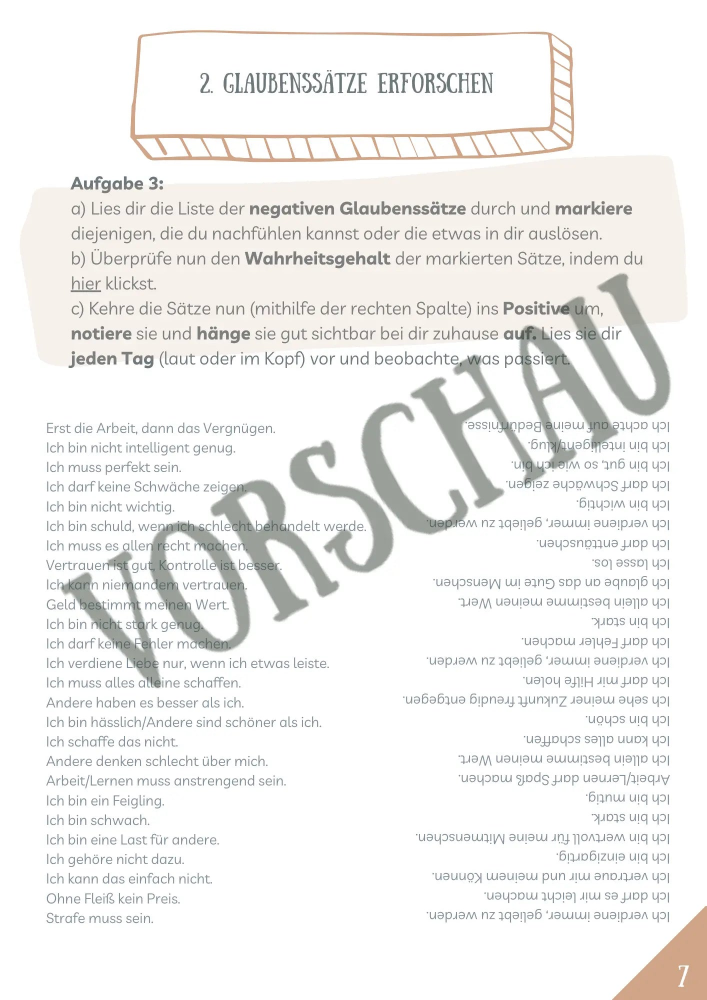 Glaubenssätze erforschen