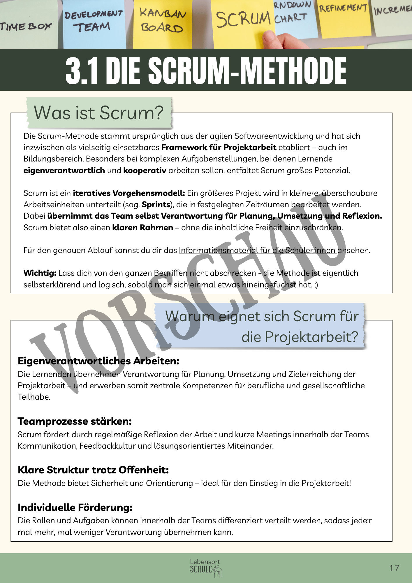 Praxisheft Projektarbeit: Die Scrum-Methode