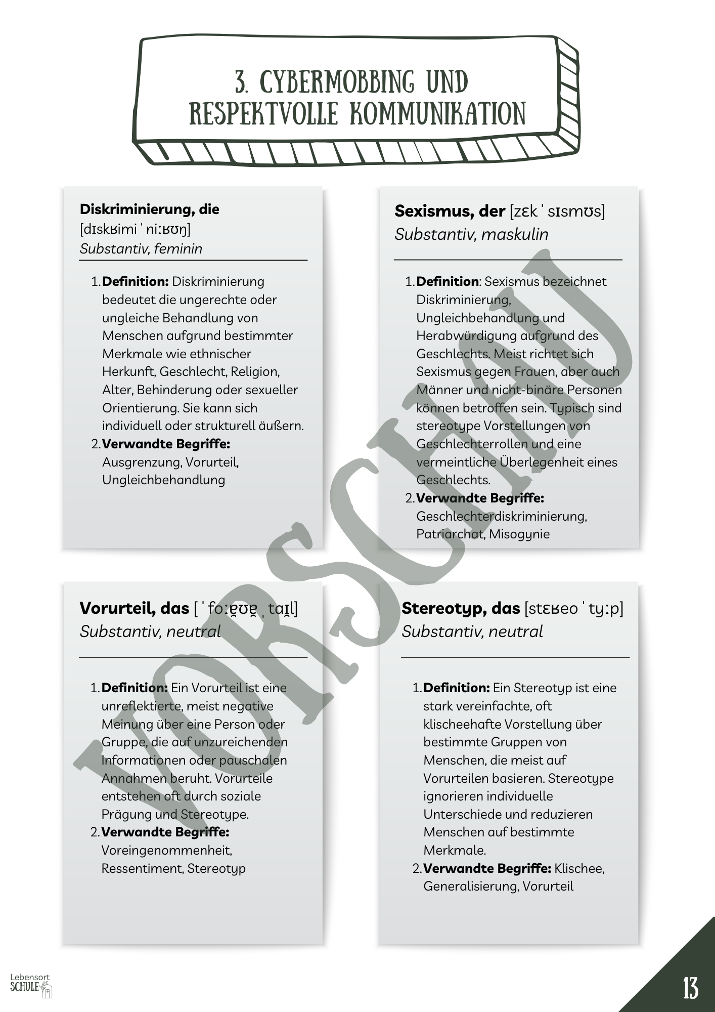 Projektheft "Digital Citizenship": Cybermobbing und respektvolle Kommunikation