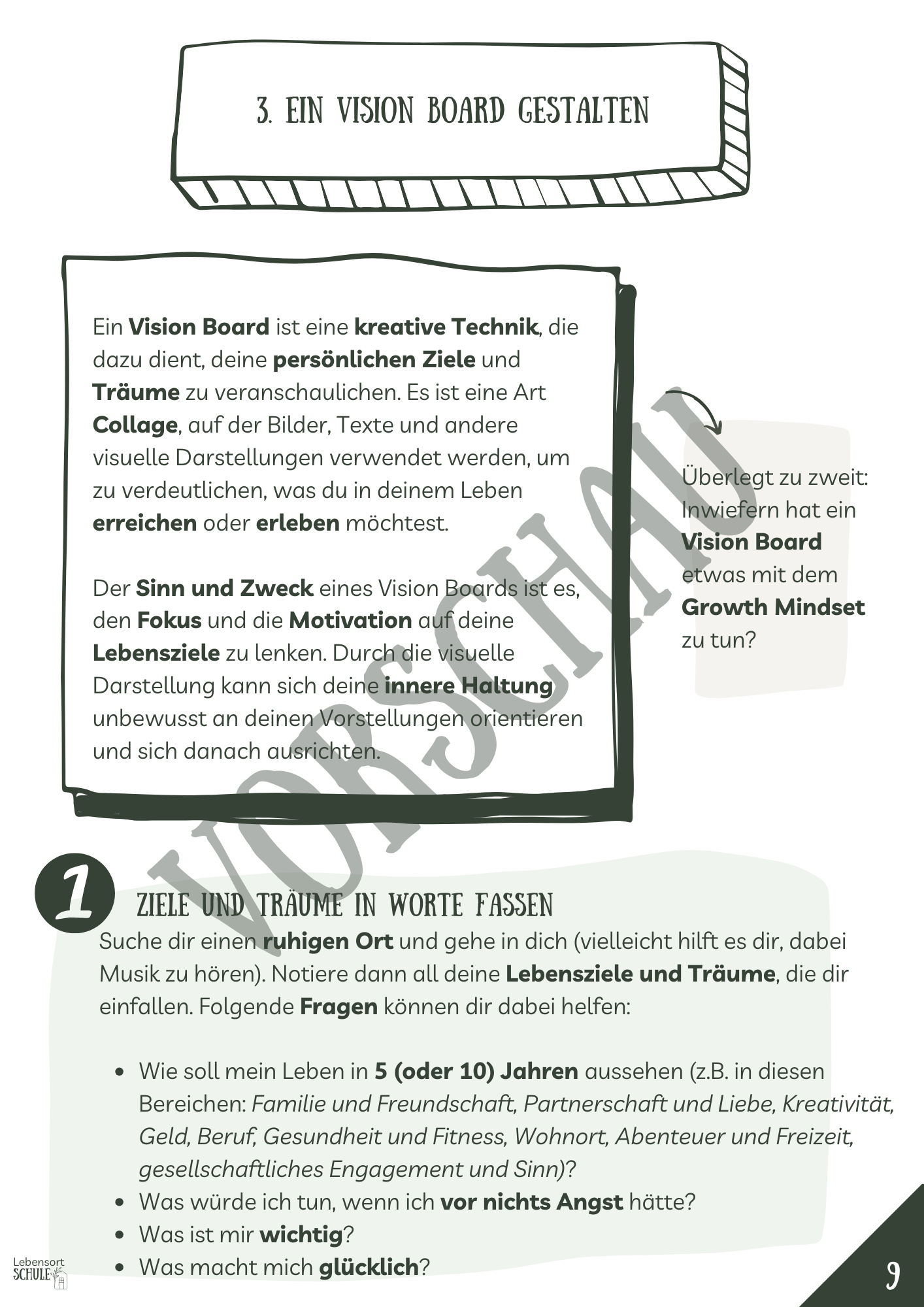 Projektheft "Die Macht des Mindsets": Ein Vision Board gestalten