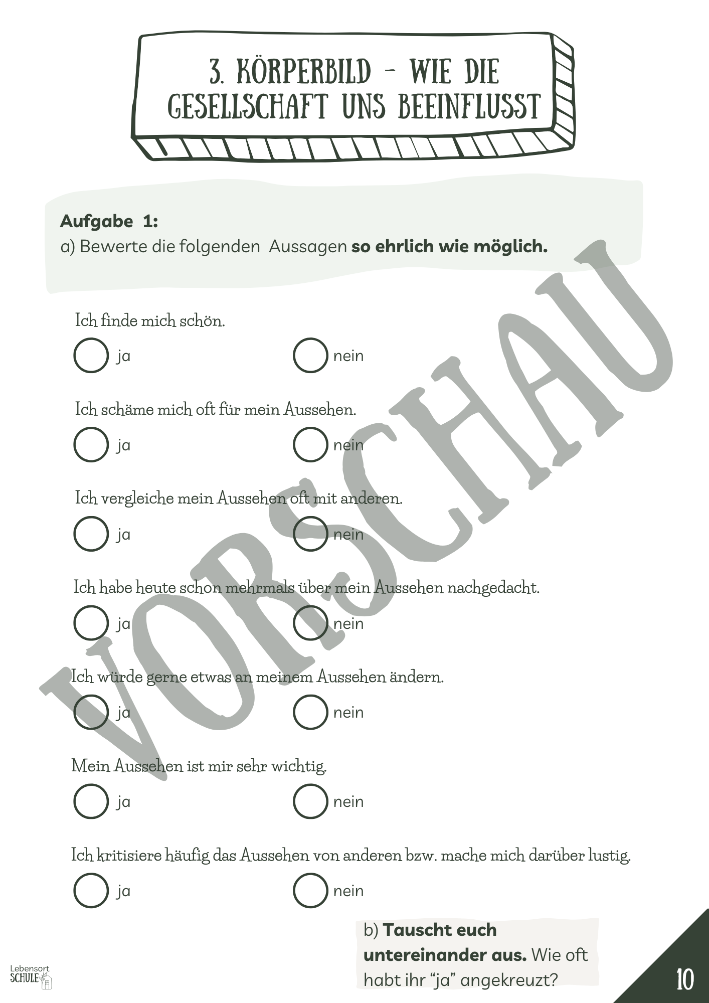 Projektheft "Selbstbild. Fremdbild. Körperbild": Wie die Gesellschaft uns beeinflusst