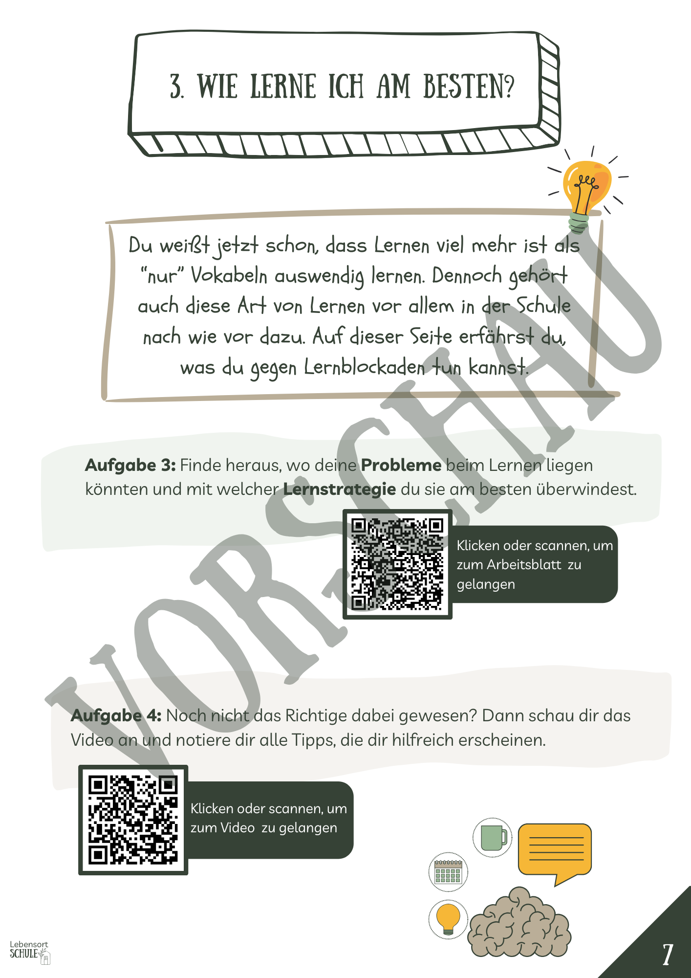 Projektheft "Das Lernen und ich": Wie lerne ich am besten?