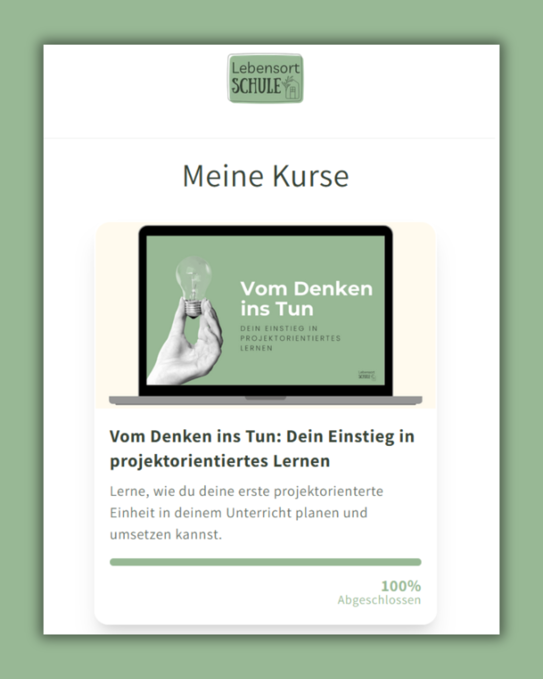 Praxiskurs Einstieg in projektorientiertes Lernen Einblicke