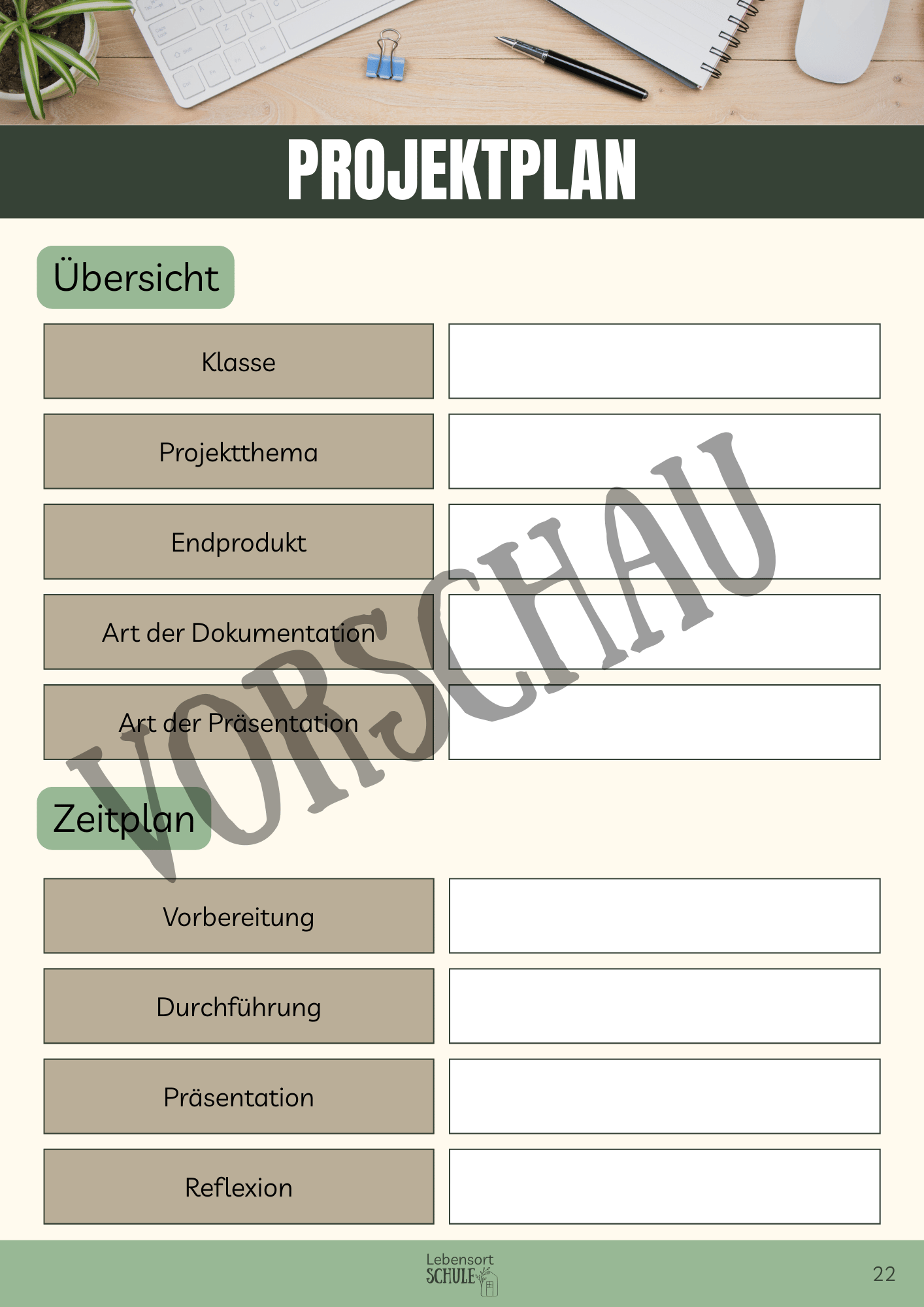 Praxisheft Projektarbeit: Projektplan