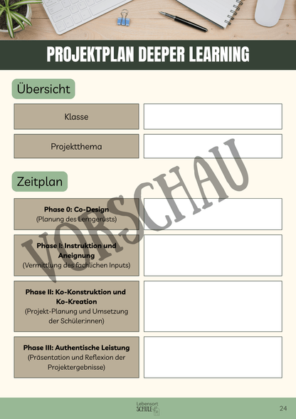 Praxisheft Projektarbeit: Projektplan Deeper Learning