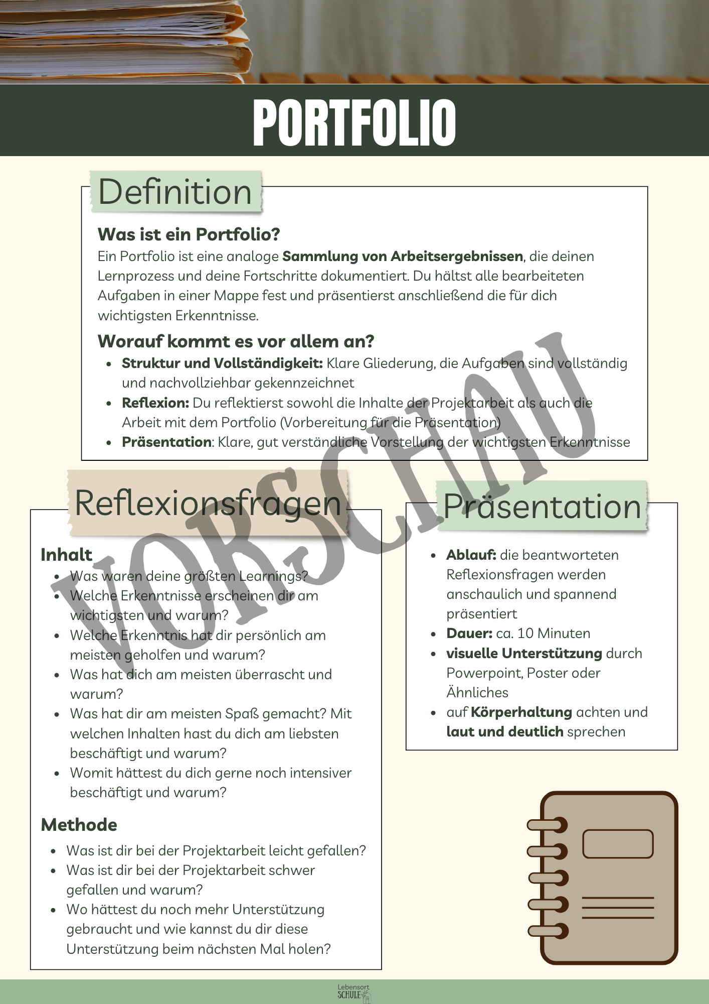 Praxisheft Projektarbeit: Portfolio