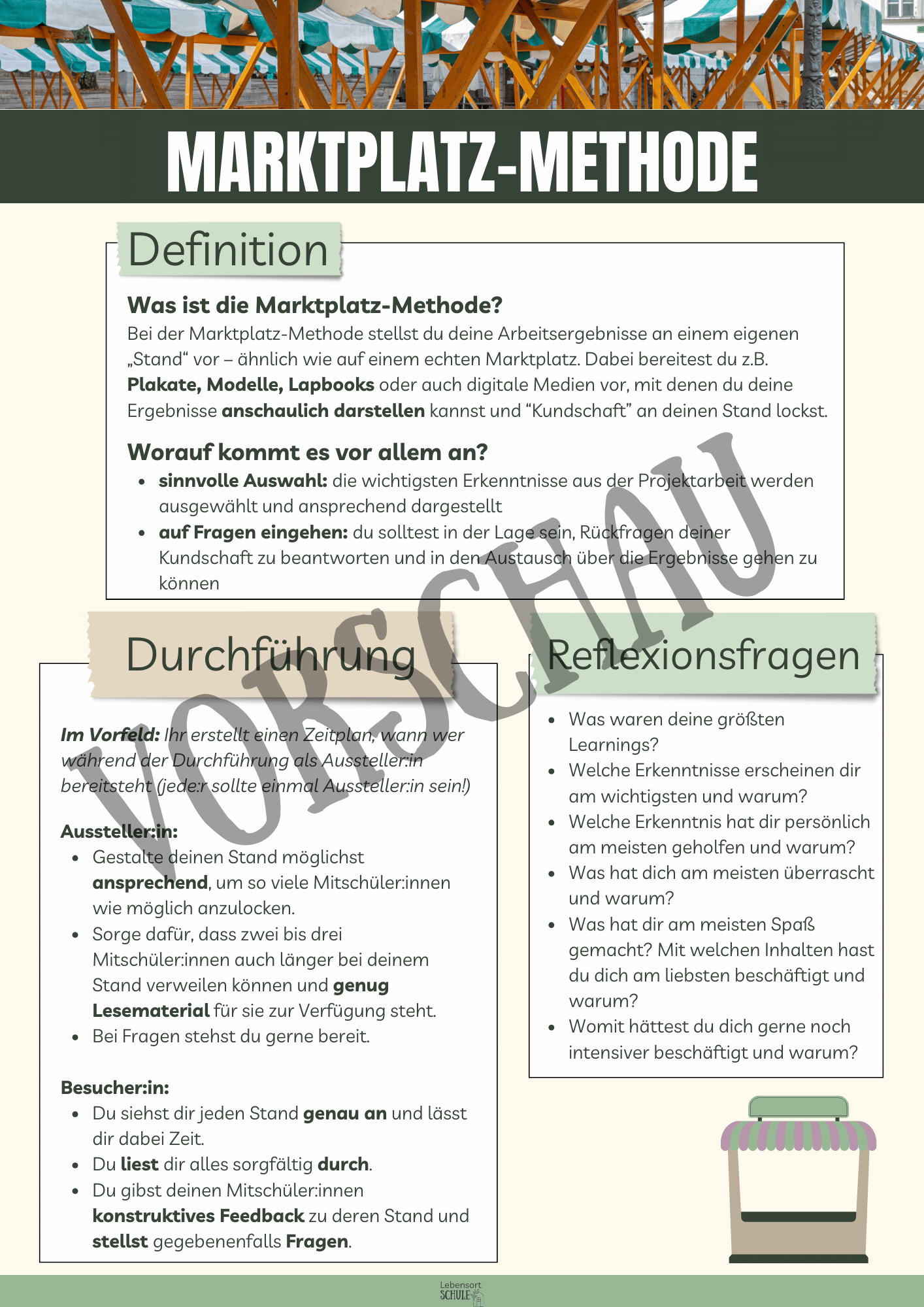 Praxisheft Projektarbeit: Marktplatz-Methode