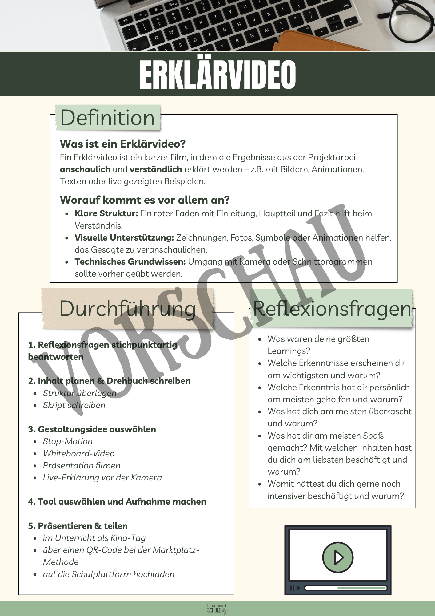 Praxisheft Projektarbeit: Erklärvideo
