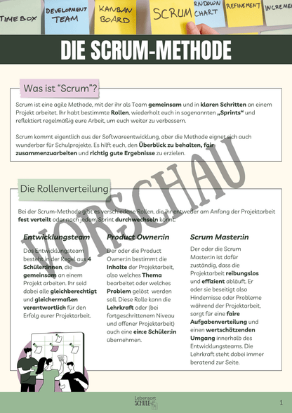 Praxisheft Projektarbeit: Die Scrum-Methode