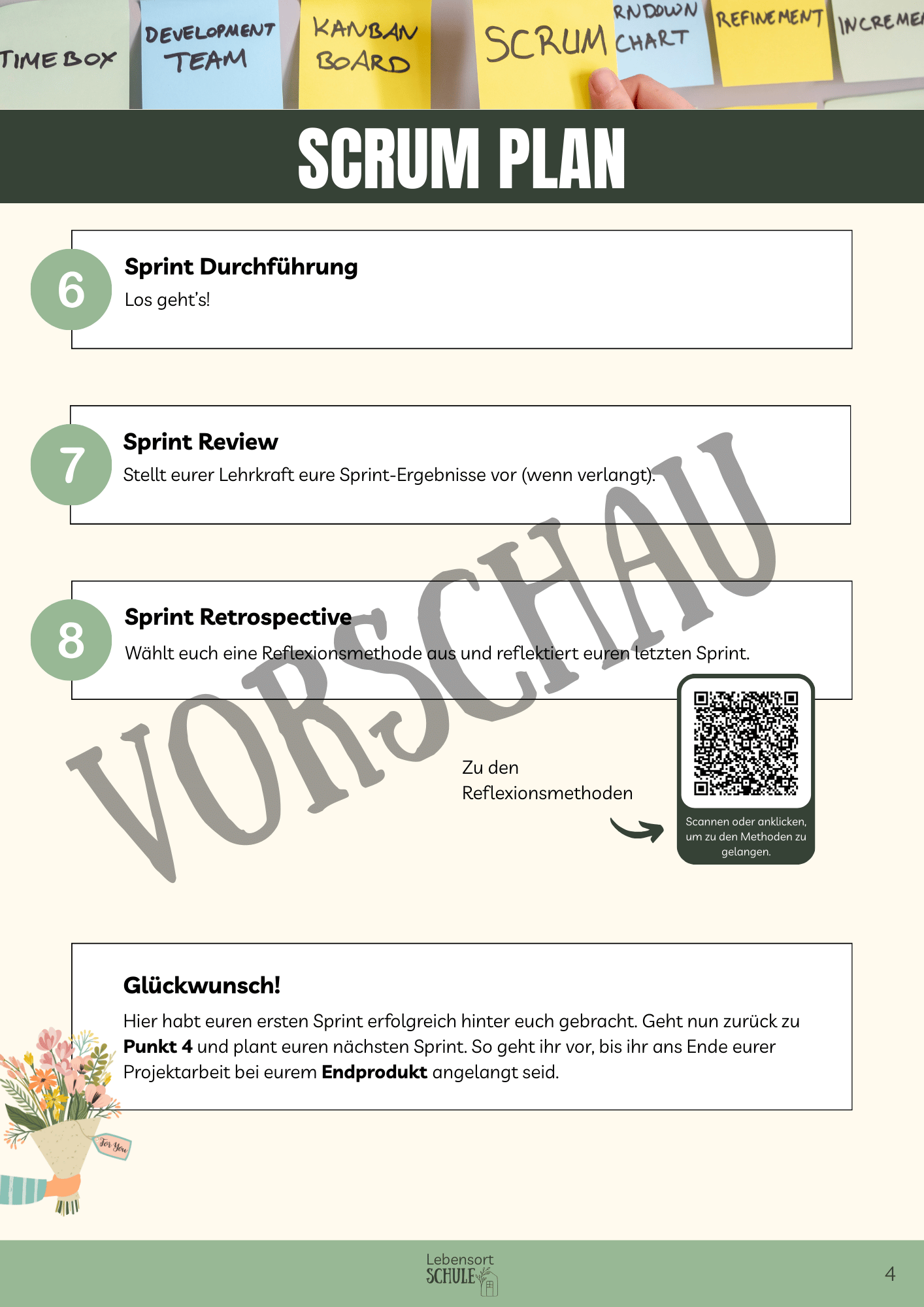 Praxisheft Projektarbeit: Scrum-Plan