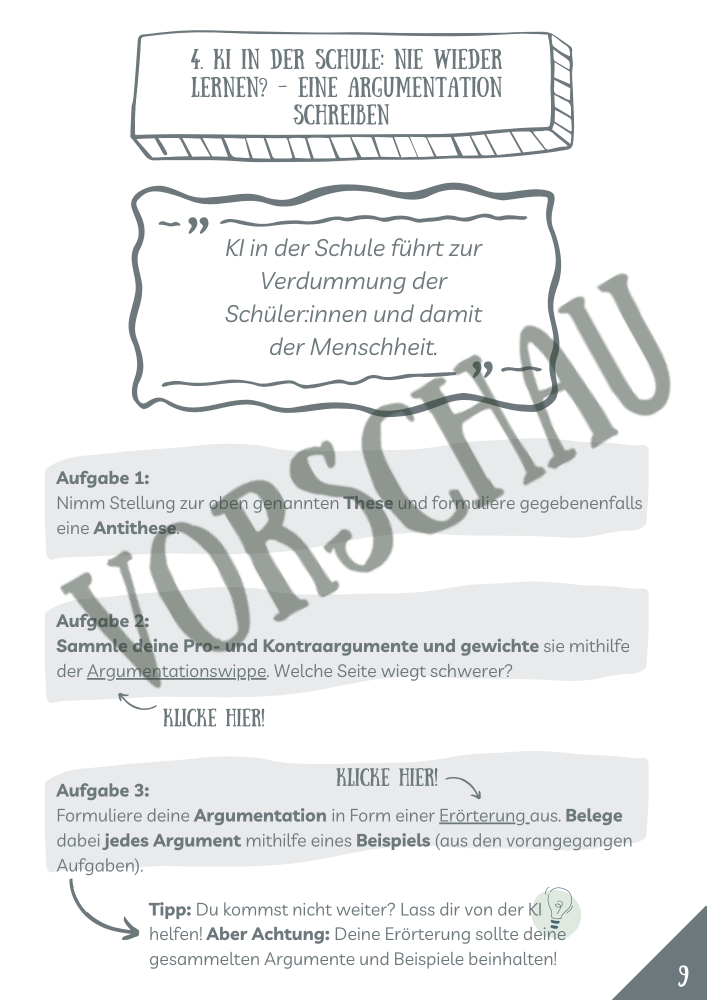 KI in Schule - Argumentation schreiben