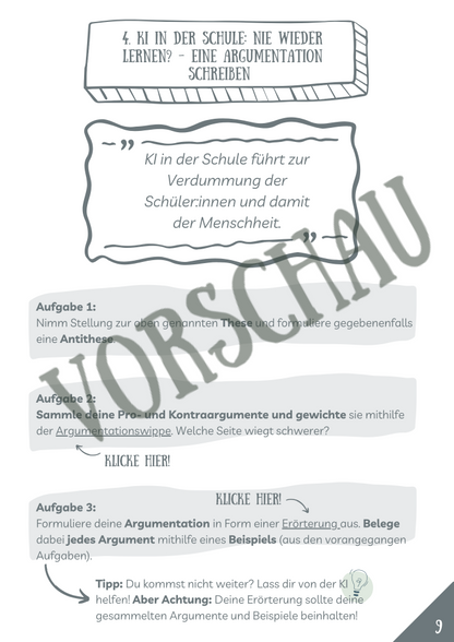 KI in Schule - Argumentation schreiben