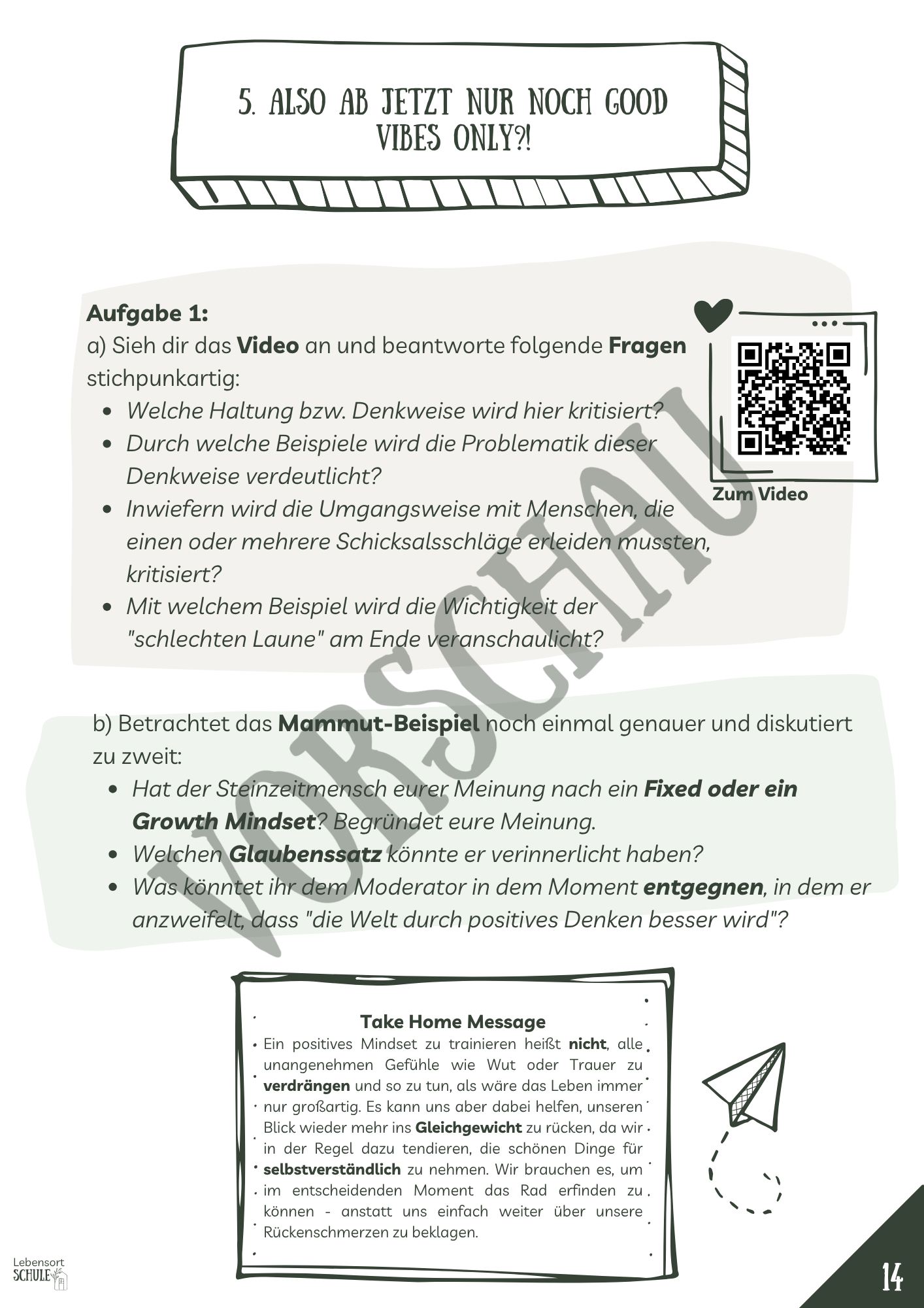 Projektheft "Die Macht des Mindsets": Also ab jetzt nur noch Good Vibes only?