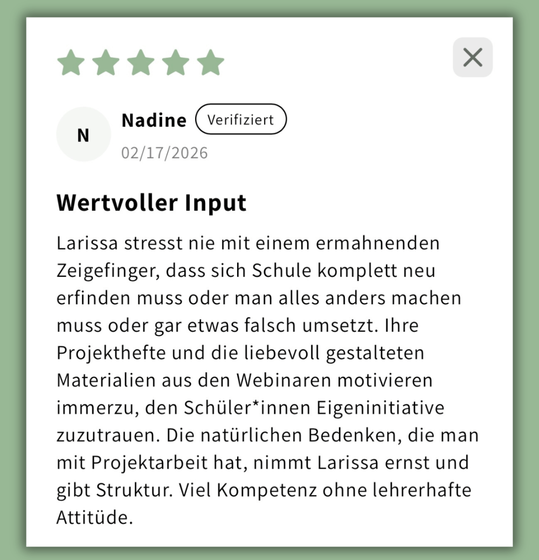 Lebensort Schule Testimonial