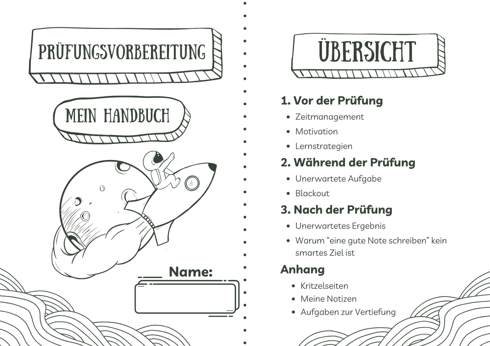 Handbuch zur Prüfungsvorbereitung - Deckblatt und Übersicht