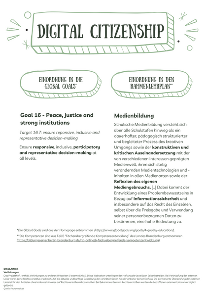 Projektheft: Digital Citizenship - Einordnung