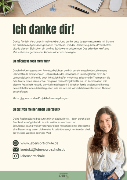 Praxisheft Projektarbeit: Danke und Konktakt