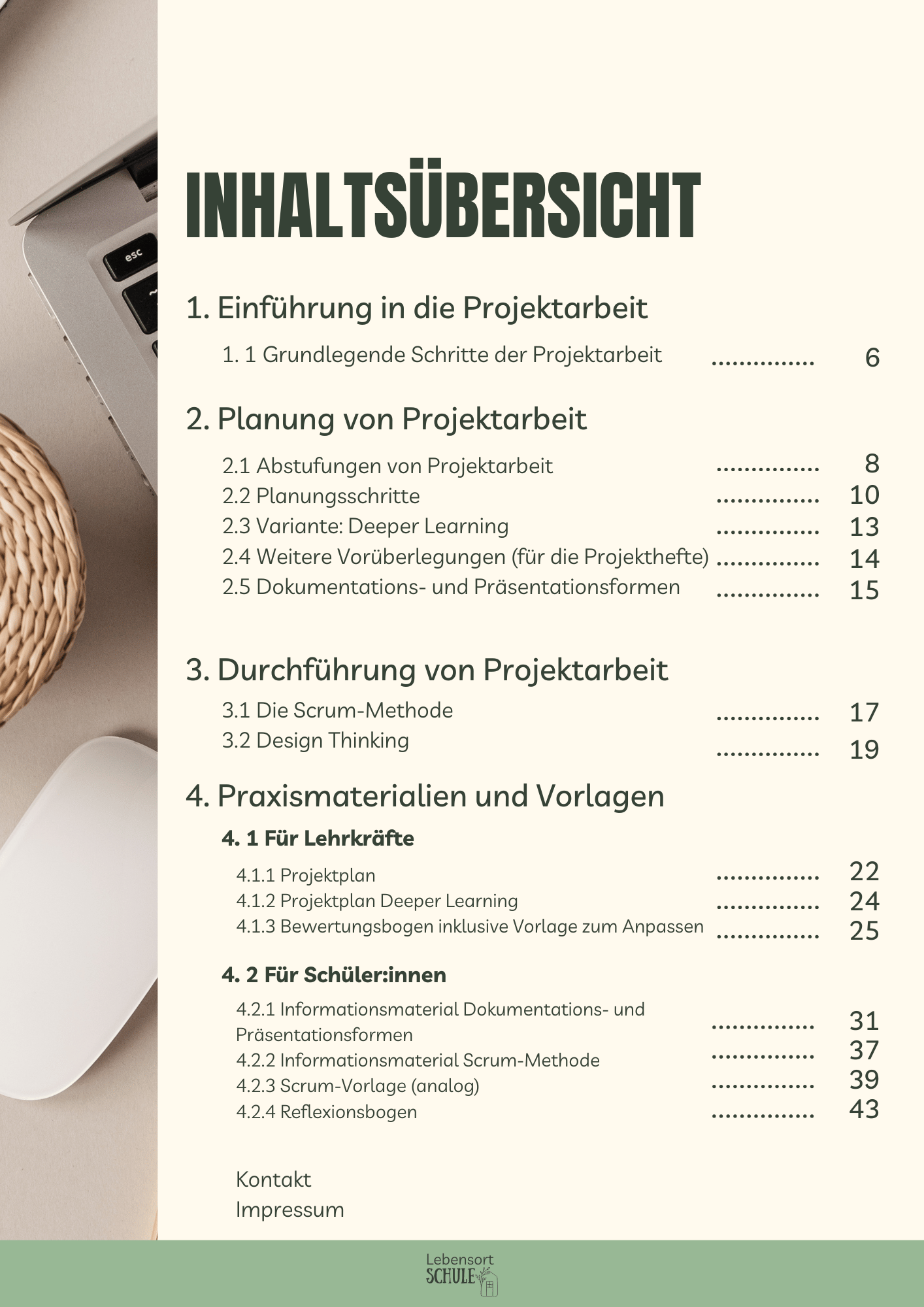 Praxisheft Projektarbeit: Inhaltsübersicht