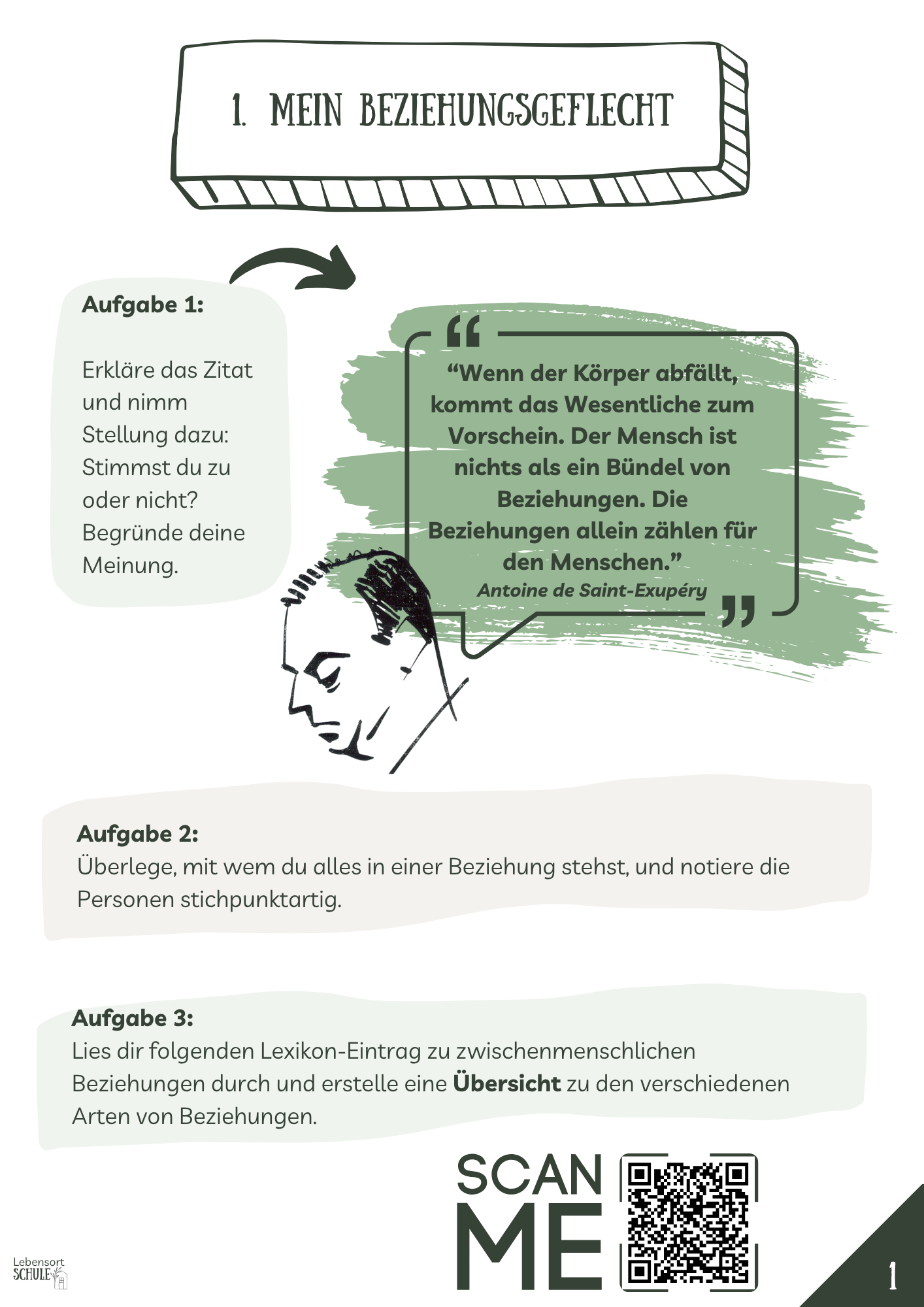 Projektheft "Beziehungen verstehen": Mein Beziehungsgeflecht