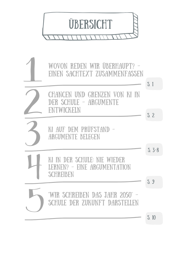 KI in Schule - nie wieder lernen? Übersicht