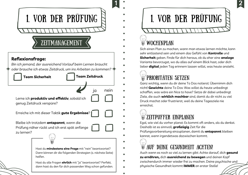 Handbuch zur Prüfungsvorbereitung - Vor der Prüfung