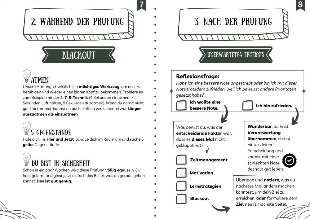 Handbuch zur Prüfungsvorbereitung - Während und nach der Prüfung
